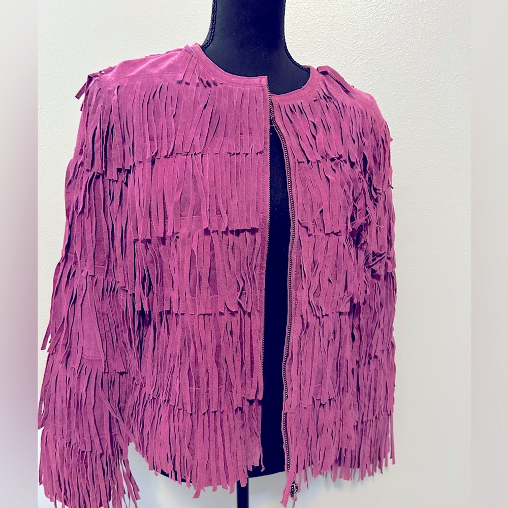 Fringe leather coat Prosper & Devine
